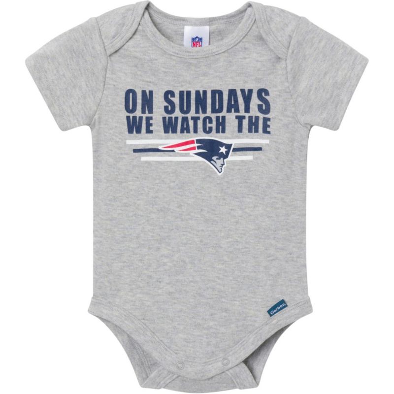 Body Gerber para bebé niño NFL pack de 3 Patriots 0‑3 meses