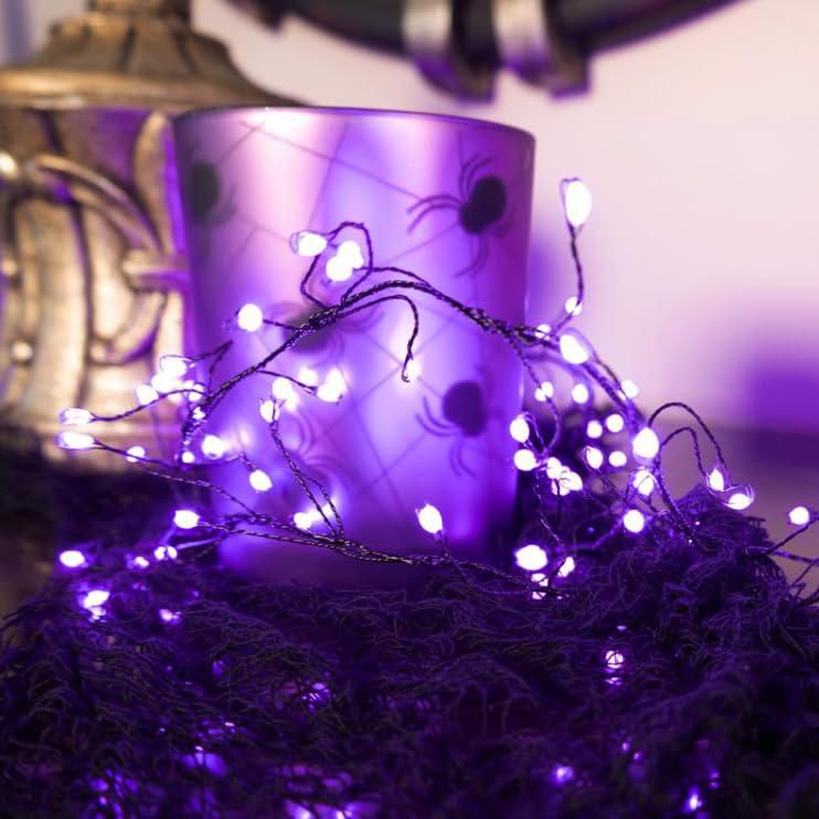 Luces de Halloween para celebraciones 250 LED color morado 762 m