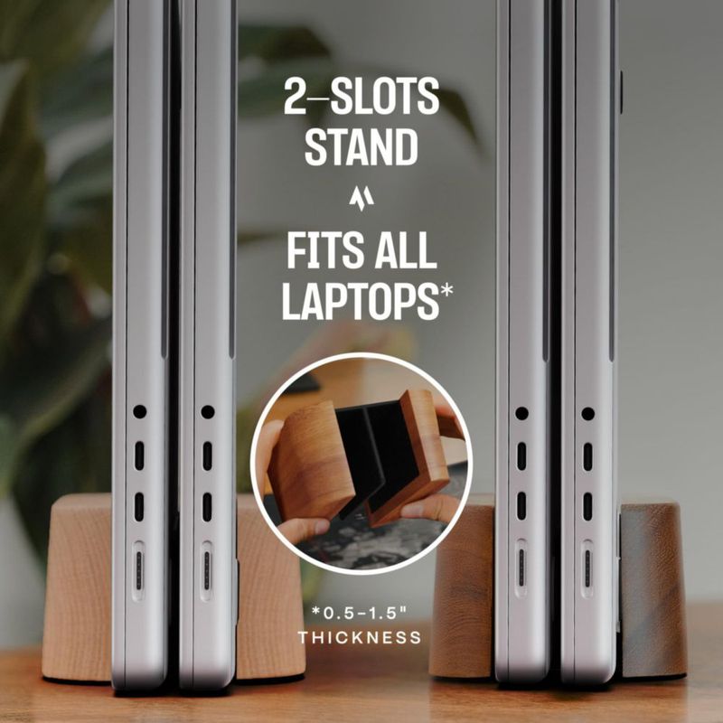 Soporte vertical ajustable de madera COREMINDED para MacBook Air