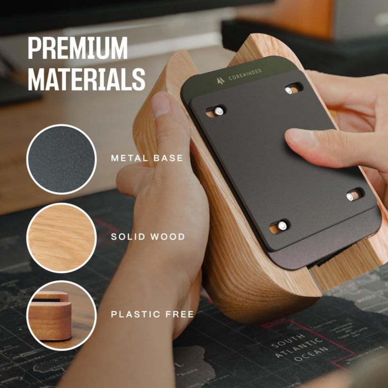Soporte vertical ajustable de madera COREMINDED para MacBook Air