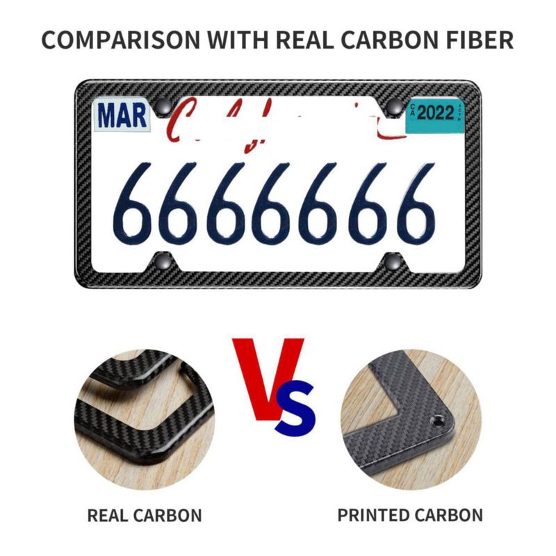 Marco para Placa de Matrícula de Fibra de Carbono T-carbon de 4 Agujeros