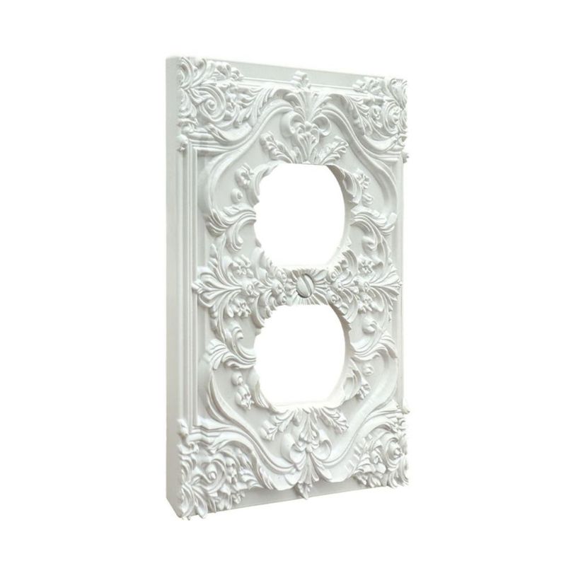Placa de pared Spshian blanca 3D floral de una vía (duplex)