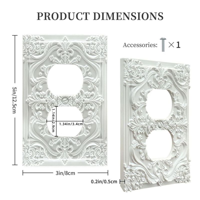Placa de pared Spshian blanca 3D floral de una vía (duplex)