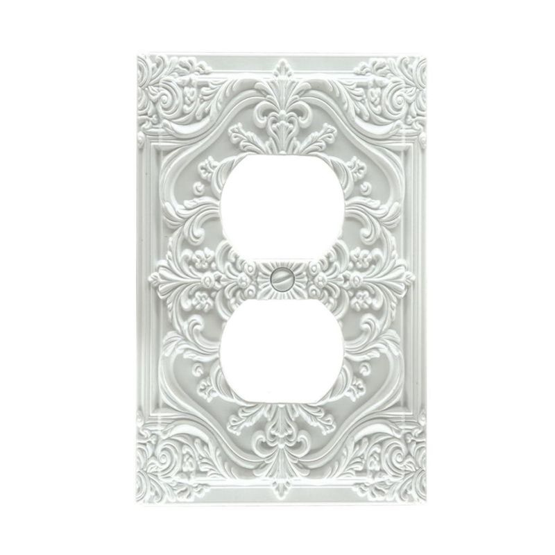 Placa de pared Spshian blanca 3D floral de una vía (duplex)