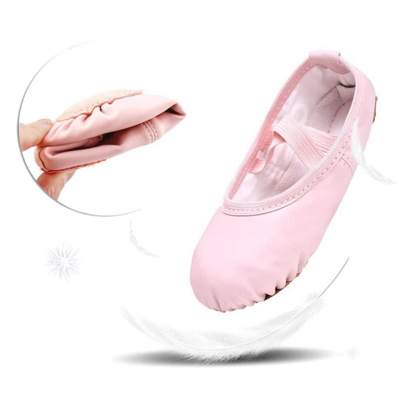 Zapatillas de ballet Stelle rosa con suela dividida de cuero (5MT)