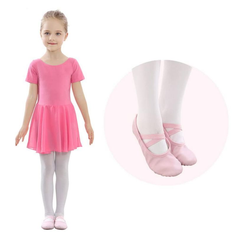 Zapatillas de ballet Stelle rosa con suela dividida de cuero (5MT)