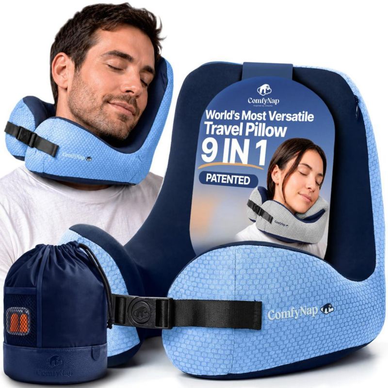 Almohada de viaje ComfyNap 9 posiciones de espuma viscoelástica Zeus