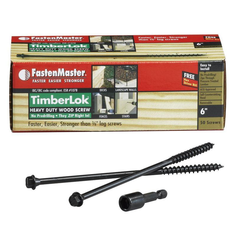 Screw FastenMaster FMTLOK06-50 TimberLok 15 cm paquete de 50 unidades negro