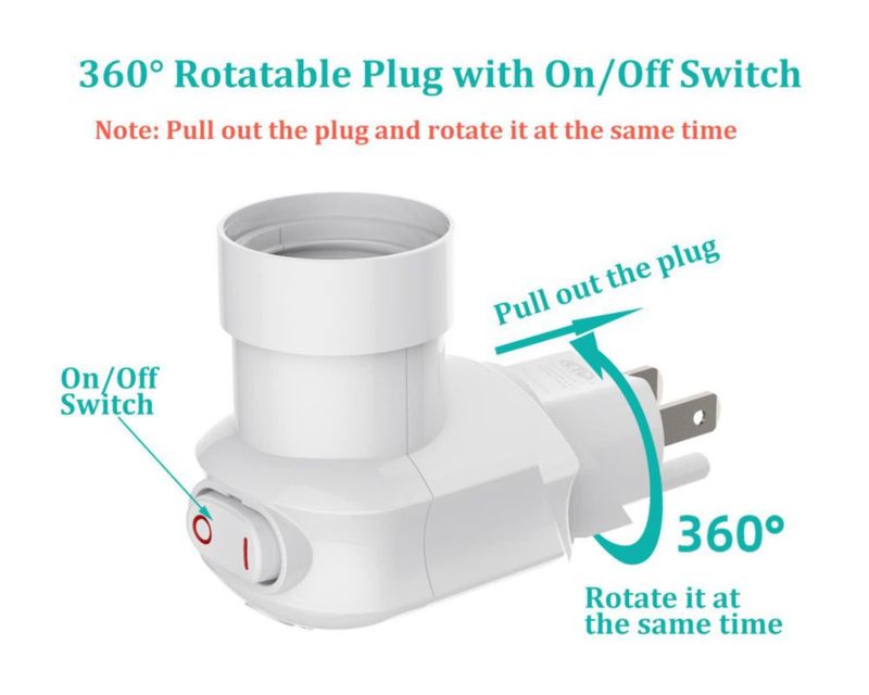 Adaptador de Enchufe Borju 120V 60W Blanco 360°