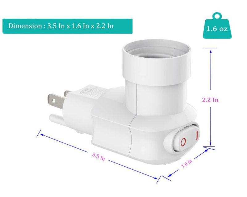 Adaptador de Enchufe Borju 120V 60W Blanco 360°