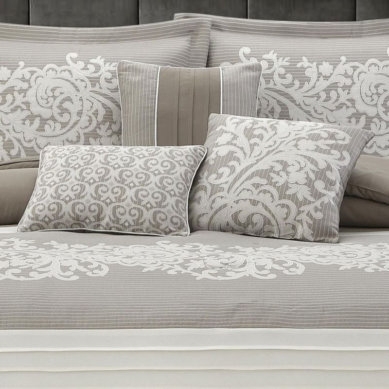 Juego de Edredón LANCO MODERN LIFESTYLE King de 7 piezas – Color Topo