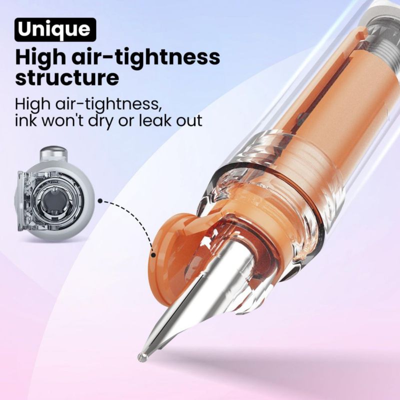 Pluma estilográfica WRITECH retráctil de tinta negra fina