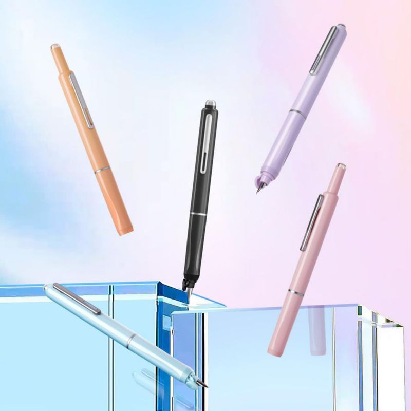 Pluma estilográfica WRITECH retráctil de tinta negra fina