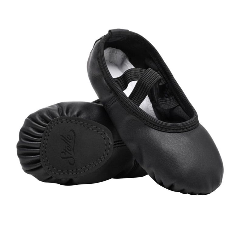 Zapatillas de ballet Stelle 2ML suela dividida de cuero negro