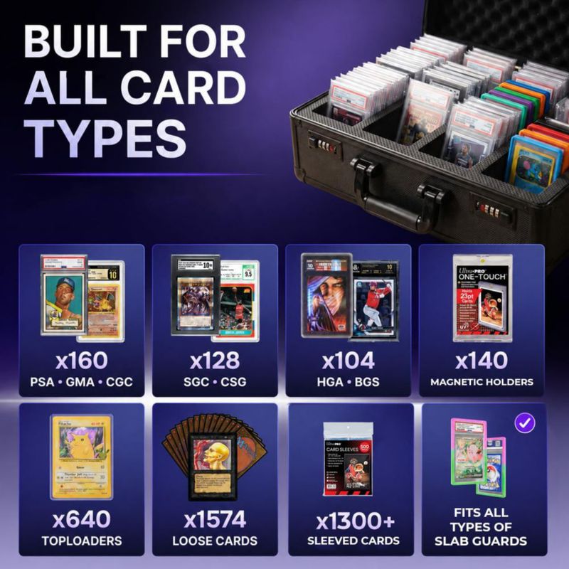 Caja de Almacenamiento para Cartas VALUN 160+ Premium con Slabs Graduados