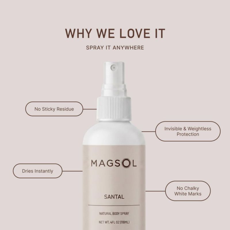 Desodorante Corporal MagSol Organics 118 ml Santal Spray