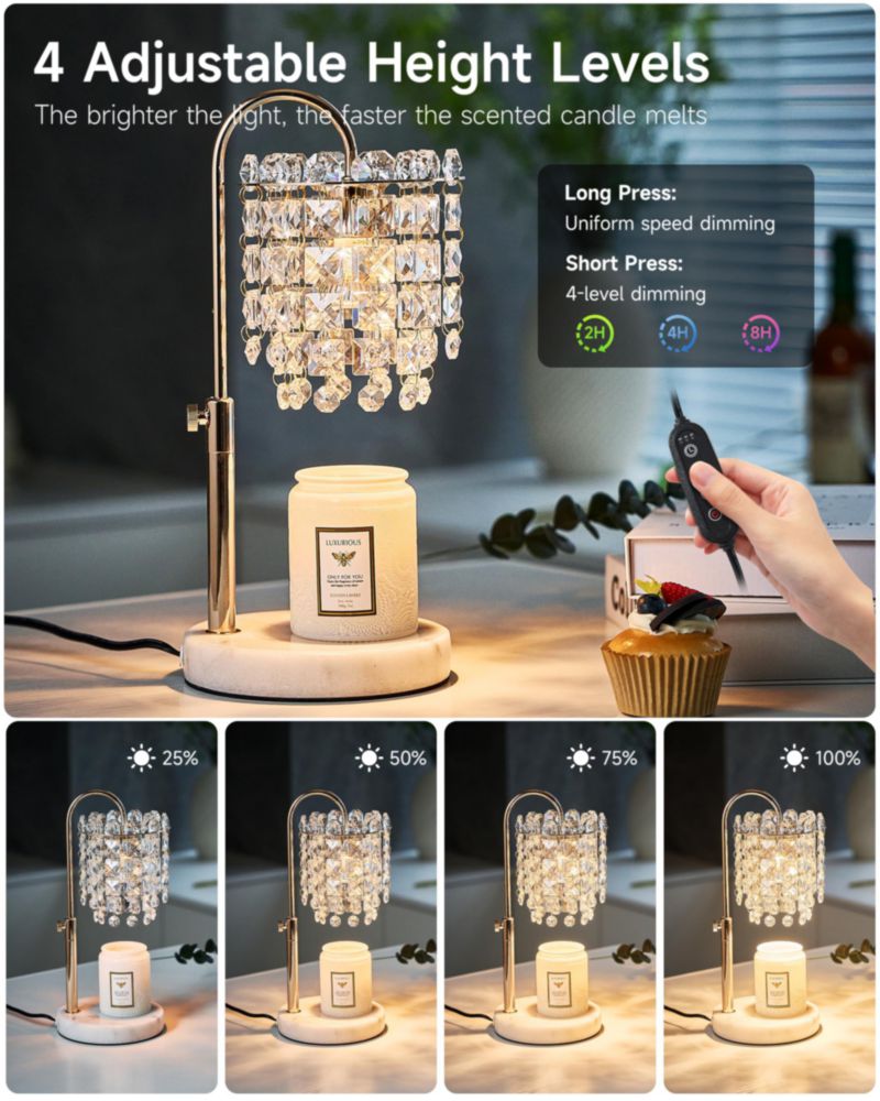 Calentador de Velas SIJIHOME con Dimmer y Base de Mármol Ajustable