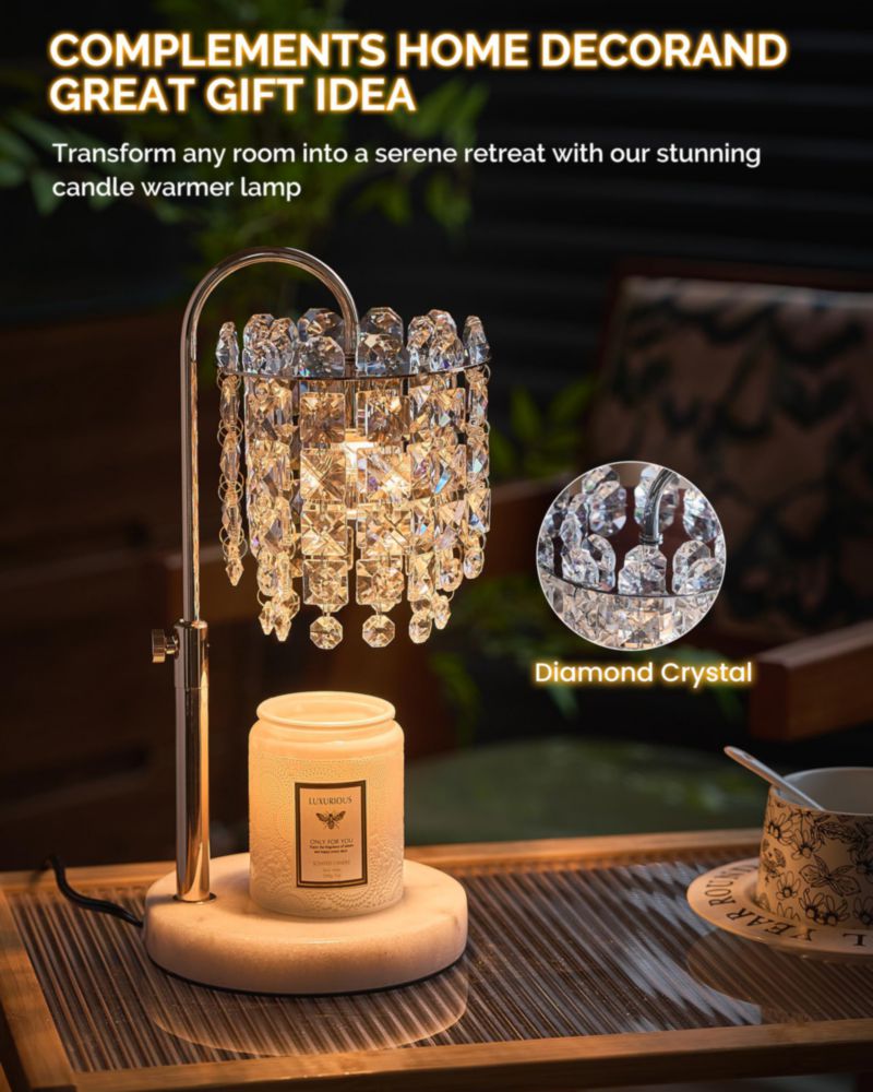 Calentador de Velas SIJIHOME con Dimmer y Base de Mármol Ajustable