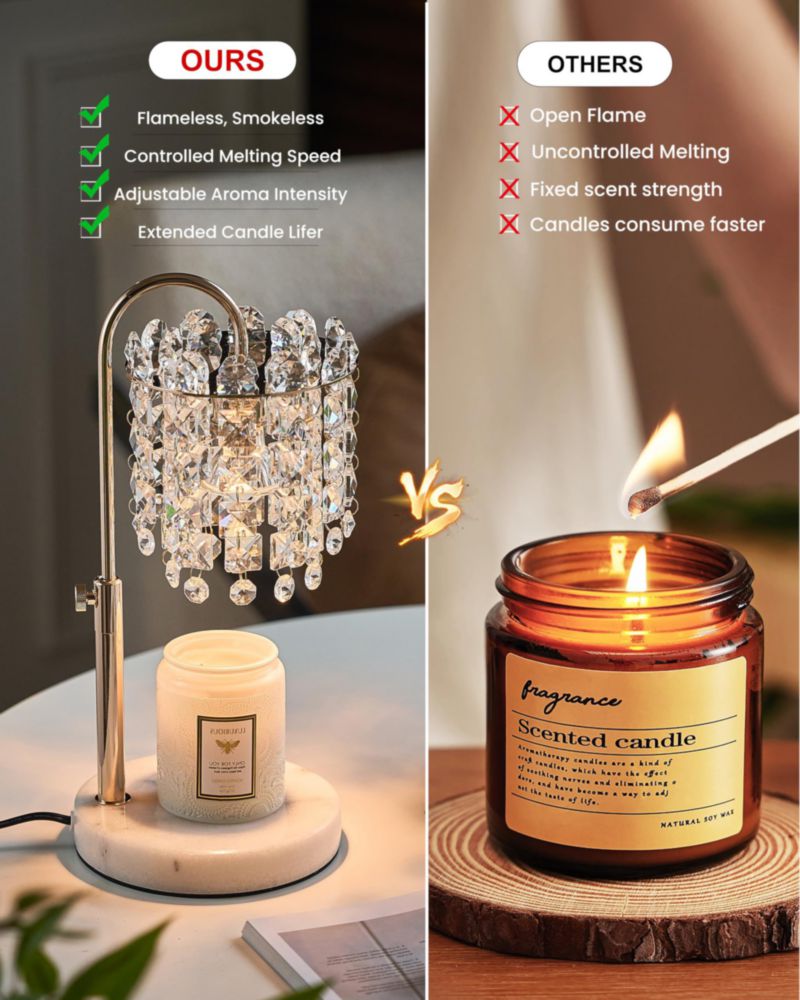 Calentador de Velas SIJIHOME con Dimmer y Base de Mármol Ajustable