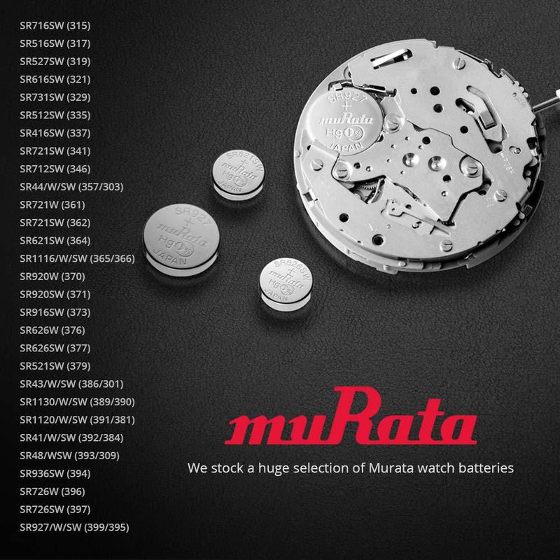 Batería Murata SR527SW 155 V óxido de plata (paquete de 10)