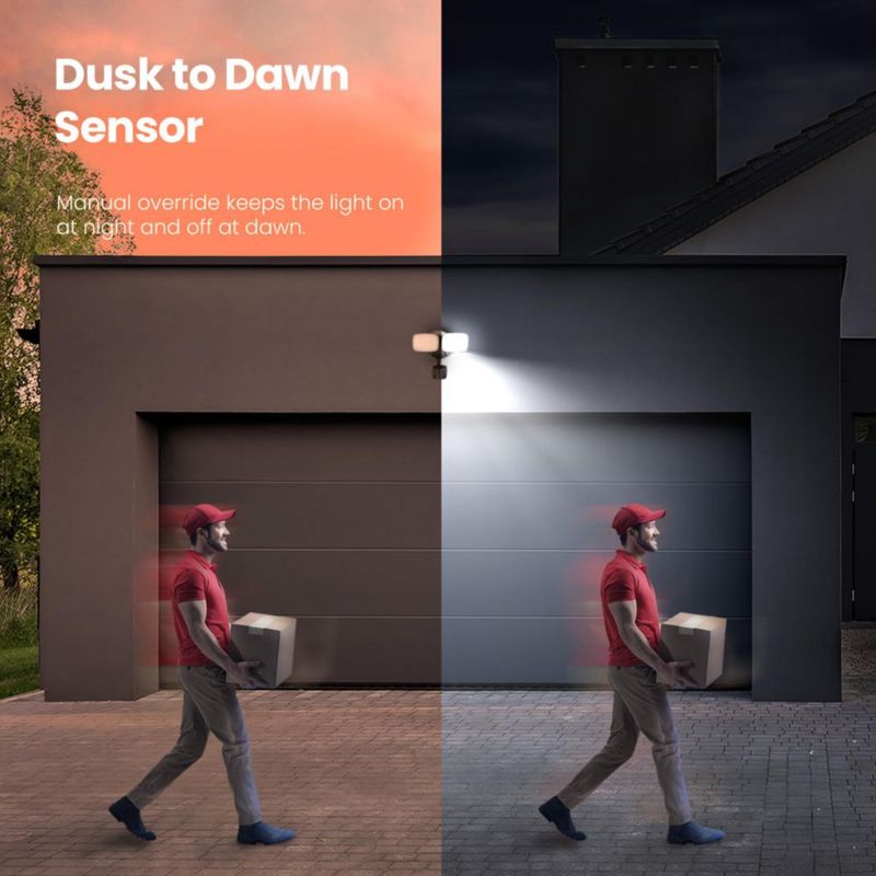 Luz solar de seguridad para exteriores Feit Electric de doble cabezal 1200 lúmenes