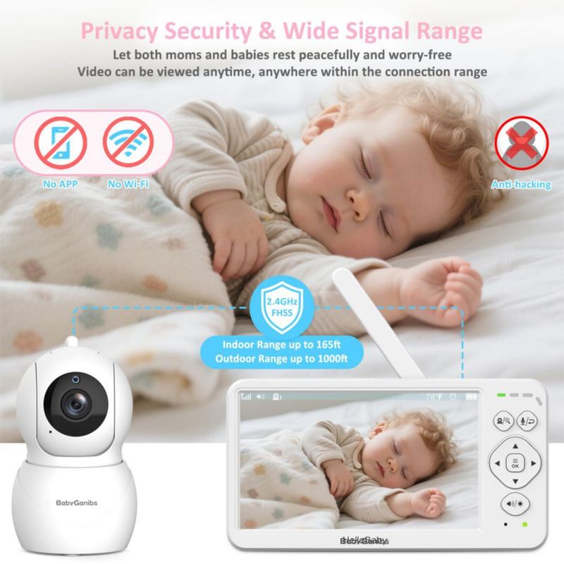 Monitor de bebé Baby Ganibs con pantalla de 15 cm sin Wi‑Fi