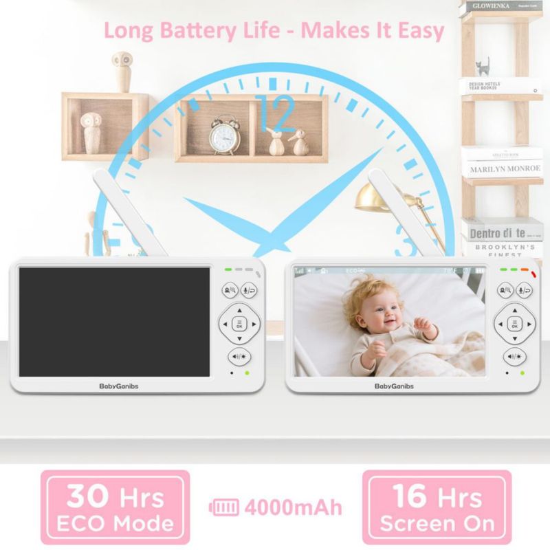 Monitor de bebé Baby Ganibs con pantalla de 15 cm sin Wi‑Fi