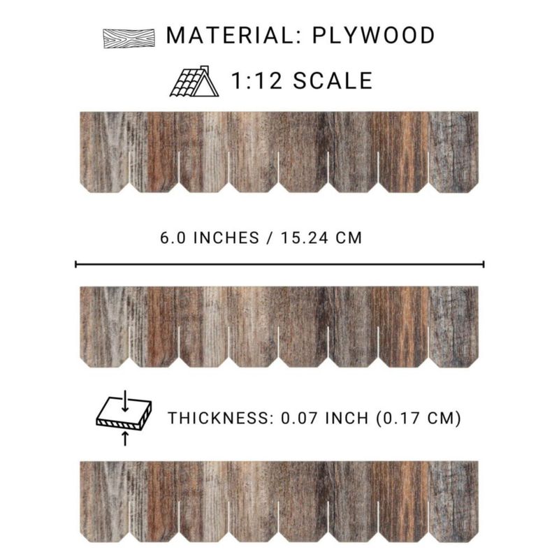 Tejas de techo REDUCIO! 15 × 32 cm – 25 tiras estilo rústico de madera