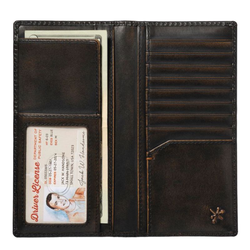 Billetera House of Jack Co. 18 cm Bifold de Ciervo Negra