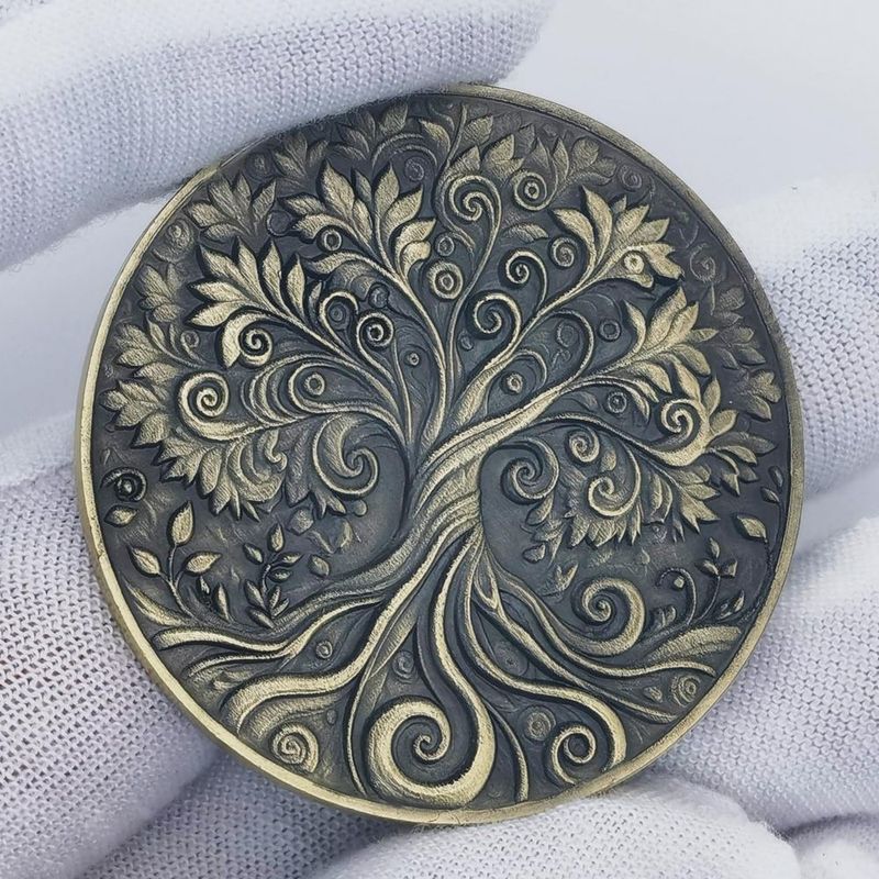 Moneda de Desafío Rumkou 4 cm Diseño Árbol de la Vida
