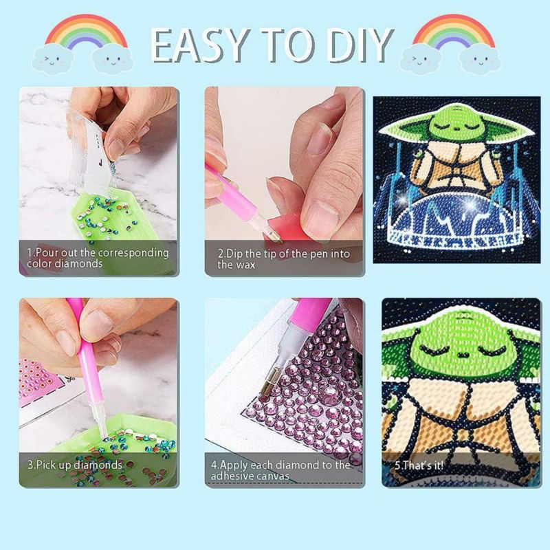 Kit de arte con diamantes Baiwanerxiang para niños de 8 a 12 años juego de 4