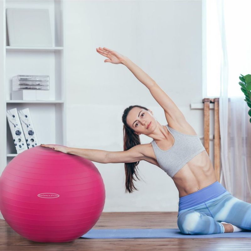 Pelota de ejercicio Fitvids antideslizante antideslizante 90 cm rosa