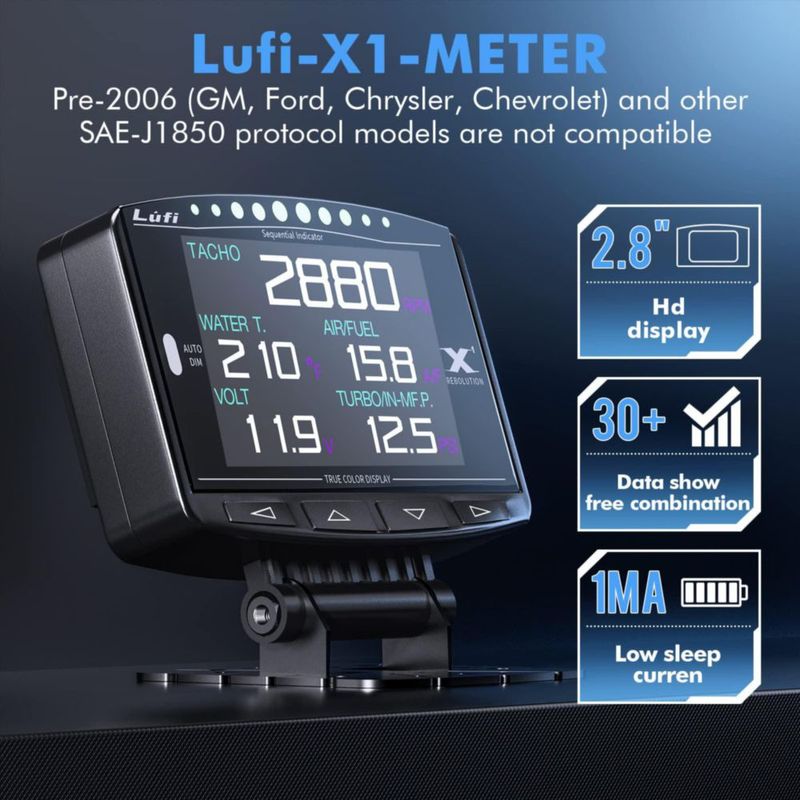 Medidor OBD2 Lufi X1 Multifunción para Automóvil