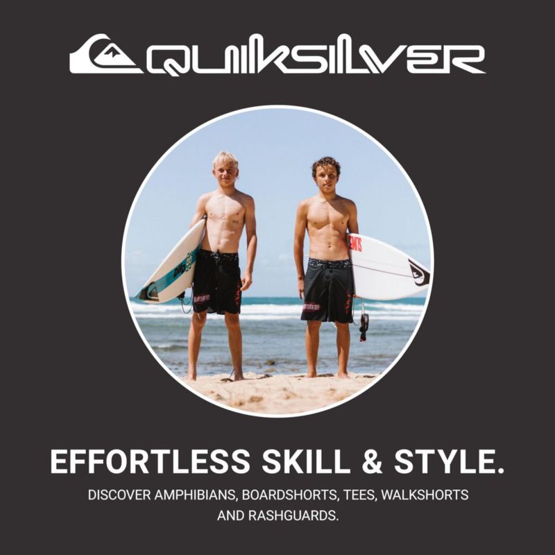 Shorts Quiksilver 10-12 Gris Jaspeado con Cintura Elástica