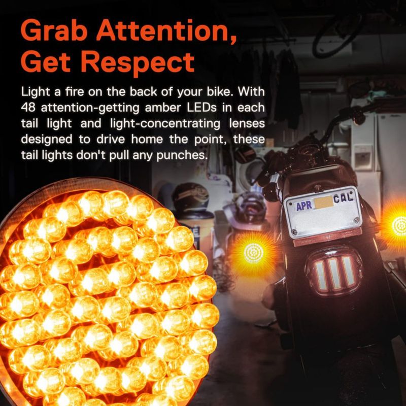 Señal de giro LED ámbar 2" ONLINE LED STORE para Harley