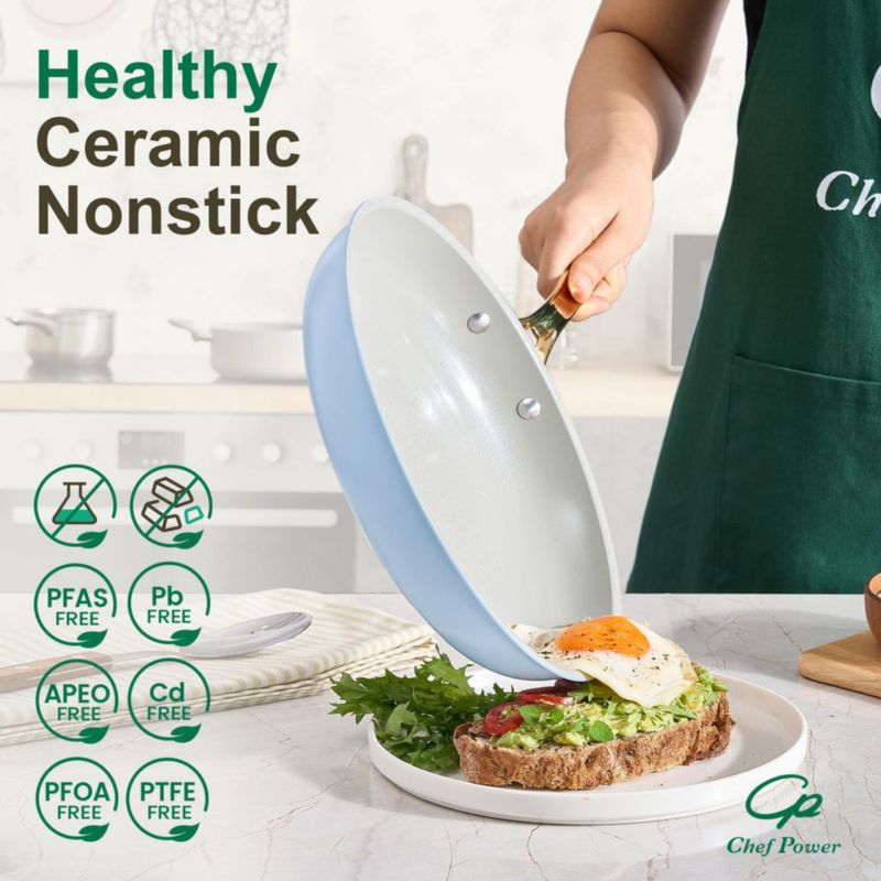 Juego de utensilios de cocina Chef Power 15 piezas antiadherente azul claro