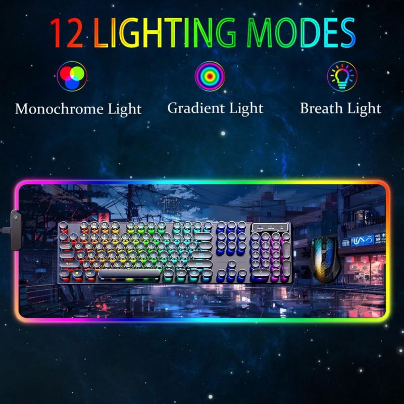 Alfombrilla Armanza 80 × 30 cm RGB con Luz LED para Gaming