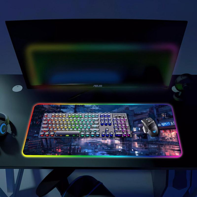 Alfombrilla Armanza 80 × 30 cm RGB con Luz LED para Gaming