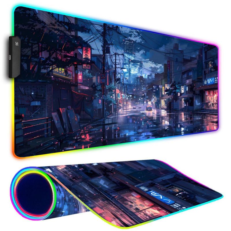 Alfombrilla Armanza 80 × 30 cm RGB con Luz LED para Gaming