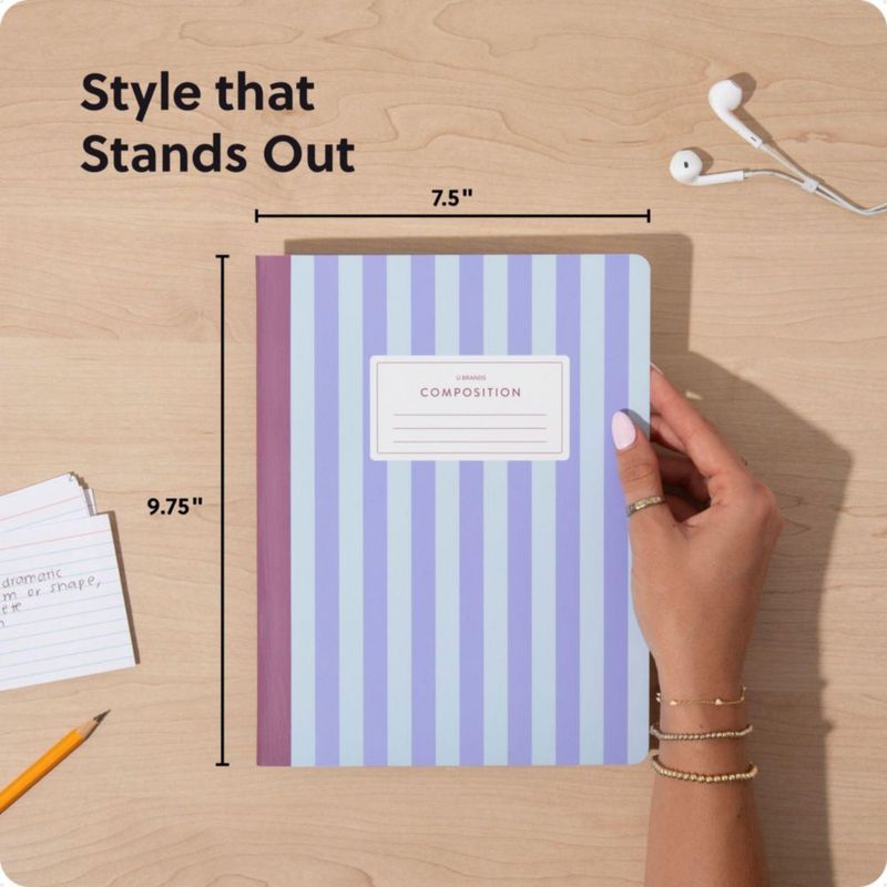 Cuaderno de composición U Brands 80 hojas rayadas azul