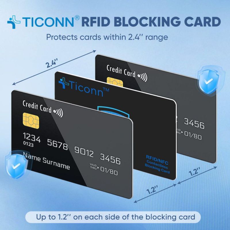 Tarjeta RFID TICONN Pack de 10 Bloqueador NFC Antirrobo