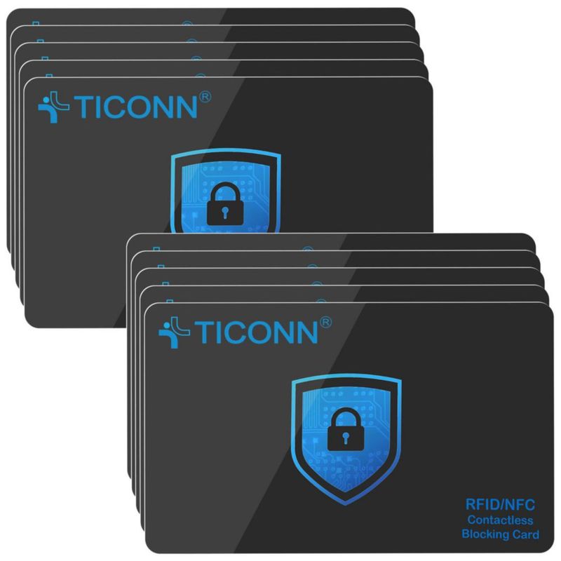 Tarjeta RFID TICONN Pack de 10 Bloqueador NFC Antirrobo