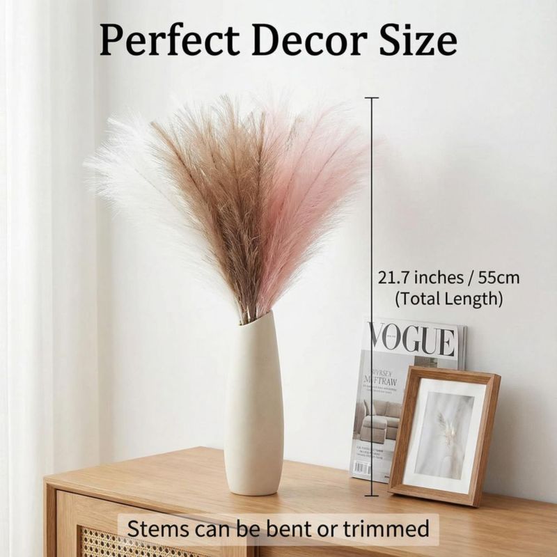 Hierba de Pampas Cong He 55 cm 30 piezas Tricolor