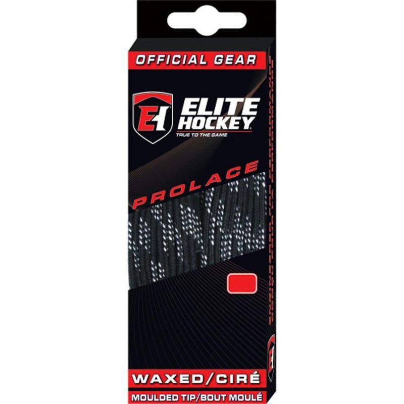 Cordones Elite Hockey 305 cm Encerados Negro/Blanco