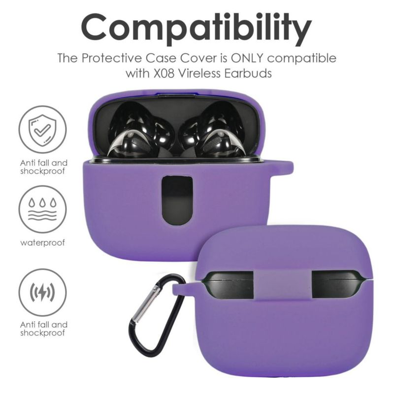 Estuche para auriculares claiol TAGRY X08 morado con mosquetón