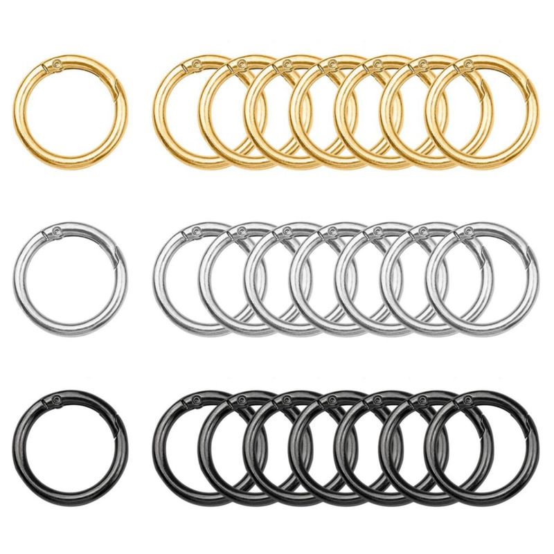 Anillos O de Resorte ELANE 24 pzas 25 cm Plata+Oro+Gris