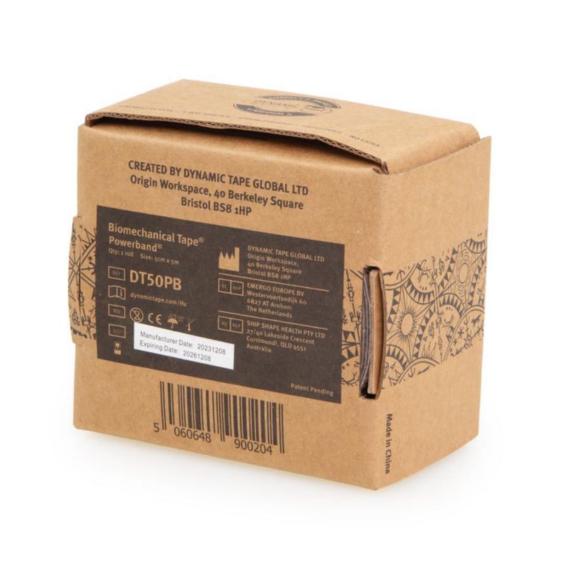 Cinta Biomecánica Dinámica 5 cm Tan/Negro X‑Strong