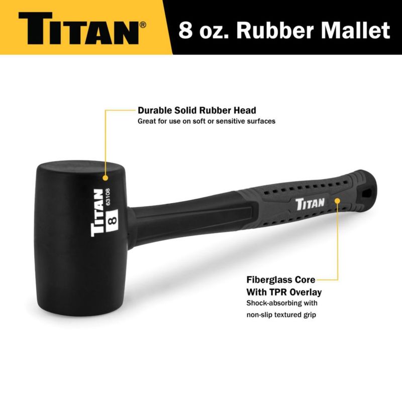 Martillo de goma Titan 229 g 29 cm amortiguador