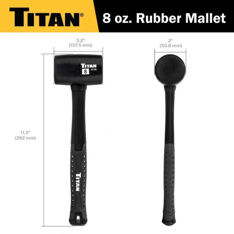 Martillo de goma Titan 229 g 29 cm amortiguador