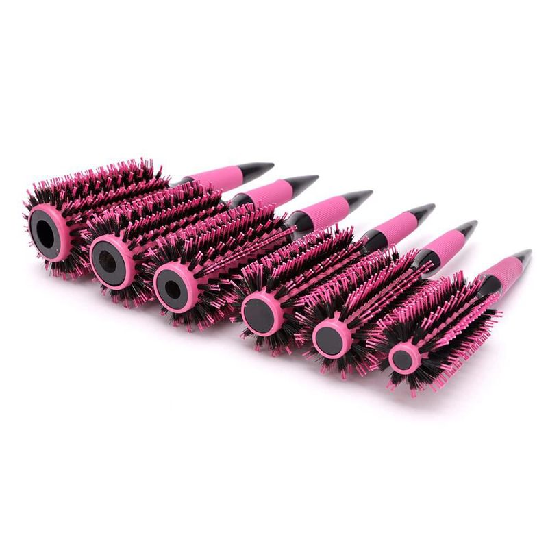 Cepillo de Pelo BeiHCain 6 piezas 14-38 mm Rosa con Cerdas de Cerdo